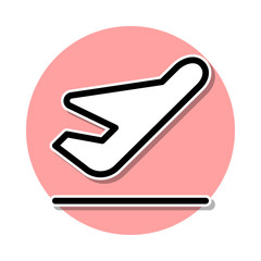 Poster - Takeoff sticker icon. Simple thin line, outline vector of web icons for ui and ux, website or mobile application