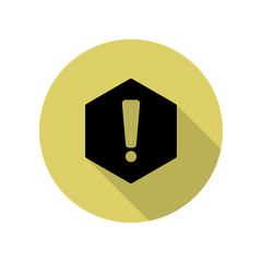 Poster - exclamation mark long shadow icon. simple glyph, flat vector of web icons for ui and ux, website or 