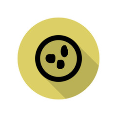Poster - food on a plate long shadow icon. Simple glyph, flat vector of web icons for ui and ux, website or mobile application