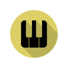 Poster - piano keys long shadow icon. Simple glyph, flat vector of web icons for ui and ux, website or mobile application