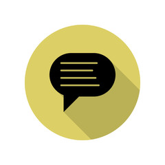 Poster - communication bubble long shadow icon. Simple glyph, flat vector of web icons for ui and ux, website or mobile application