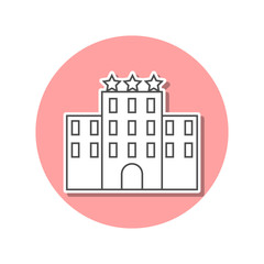 Poster - Three star hotel sticker icon. Simple thin line, outline vector of web icons for ui and ux, website or mobile application