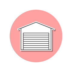 Poster - Garage sticker icon. Simple thin line, outline vector of web icons for ui and ux, website or mobile application