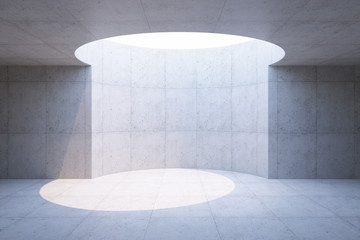 Poster - blank concrete space interior, 3d rendering