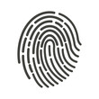 © Ксения Омельченко - Digital fingerprint on a white background with a trend logo icon security and data storage information protection symbol.