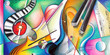 canvas print picture - Music - Handmade illustration about music and musical instruments, colourfull drawing, music painting