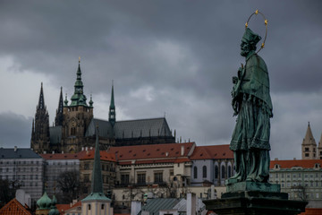 Wall Mural - Statue of John of Nepomuk, Charles Bridge