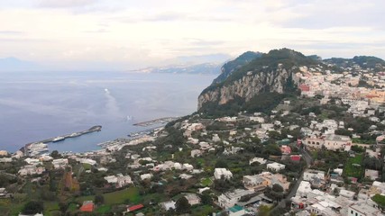 Wall Mural - aerial drone view of Capri Island, Italy