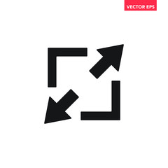 black full screen size with arrows icon, simple direction interface concept elements, app ui ux web 