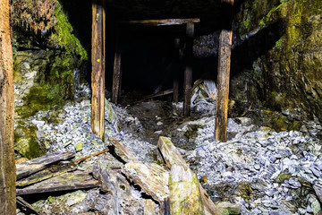 A abandoned mining tunnel view