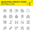 © Pixel_hunter - Editable Icons, Coronavirus Part-2 (2019-ncov or Covid-19). Includes Crowd, Doctor, Virus, etc. Pixel Perfect 48x48, Scaled Set. Vector.