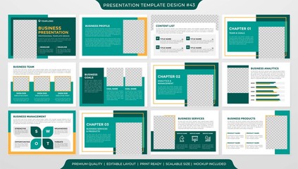 set of presentation template design with minimalist style and modern concept layout use for annual report and business profile 