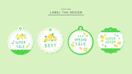 Wall Mural - Design tag spring flower label