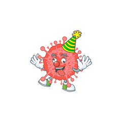 Poster - Cute and Funny Clown coronavirus disaster presented in cartoon character design concept