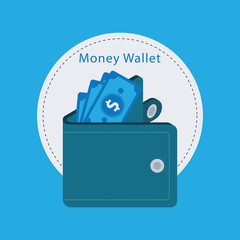 Wall Mural - Wallet with money icon