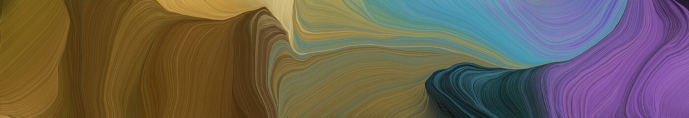 Aufkleber - landscape banner with waves. curvy background design with dark olive green, brown and slate gray color