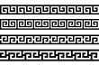 Elements of Mongolian ornament, black on white background, vector design