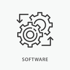 Poster - software line icon on white background.
