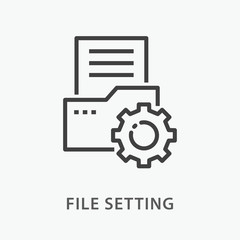 Poster - file setting line icon on white background.