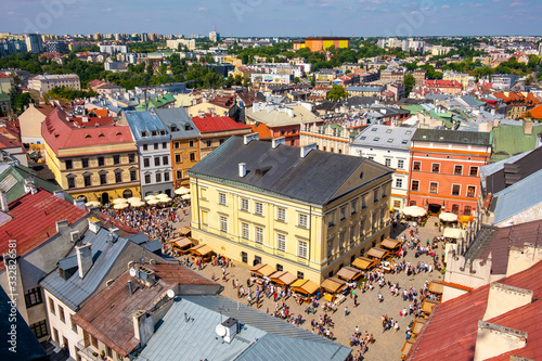 Fototapeta Lublin  lublin-polska-panorama-starego-miasta-z-rynkiem-i-zabytkowym-xvi-wiekiem