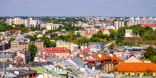 Fototapeta Lublin  lublin-polska-panoramiczny-widok-na-centrum-miasta-z-glownym-dworcem-autobusowym-aleja-tysiaclecia-i