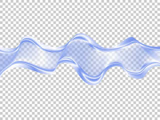 Sticker - Transparent blue wave. Abstract design element for a banner , leaflet, brochure, website, or presentation.