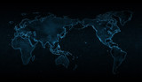 Fototapeta Mapy - world map of Corona Virus COVID-19, blue background ver.1