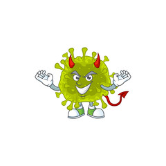 Wall Mural - Cartoon picture of coronavirus spread in devil cartoon character design