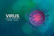 3d ilustration of an virus on blue backgroung with area for your text.