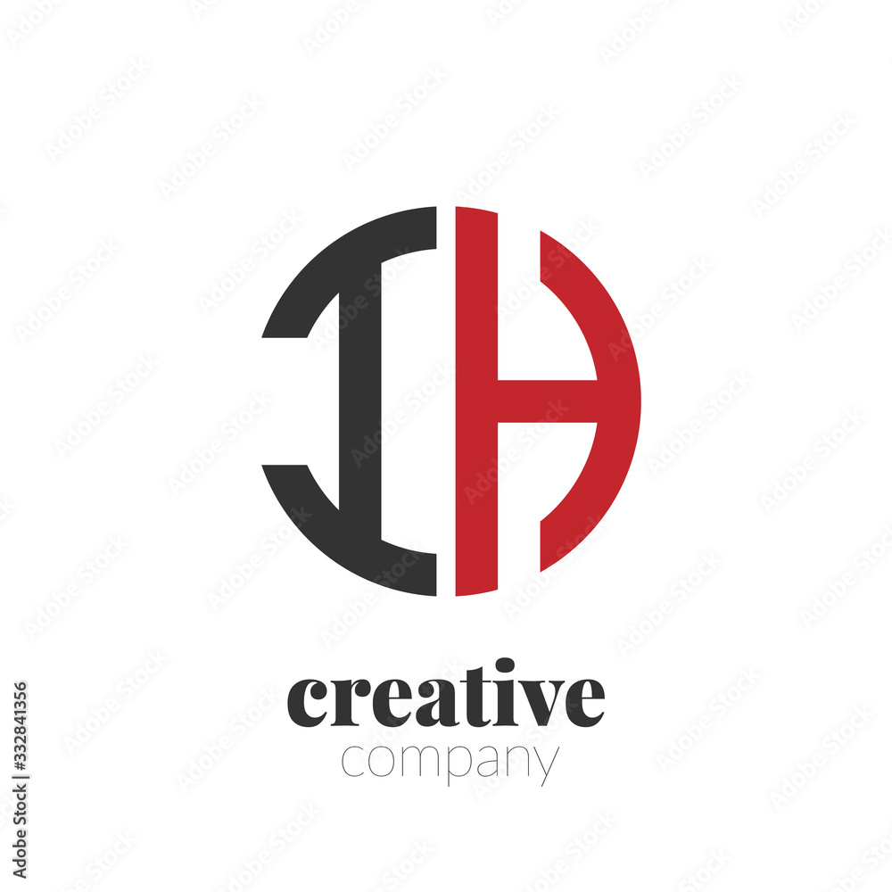 Initial Letter ih Creative Elegant Circle Logo. Circle Logo Template ...