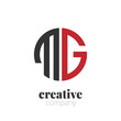 Initial Letter mg Creative Elegant Circle Logo. Circle Logo Template.