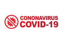 Gradient Red Standard Bold Words Coronavirus, Covid-19