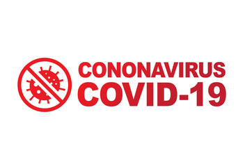 Wall Mural - Gradient red standard bold words coronavirus, covid-19