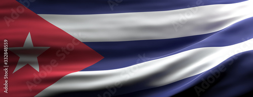 Photo Cuba national flag waving texture background. 3d illustration