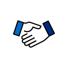 Poster - handshake icon vector isolated on white background