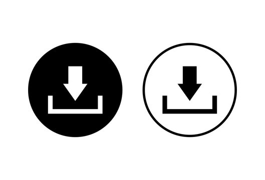 Download icons set on white background. Downloading vector icon