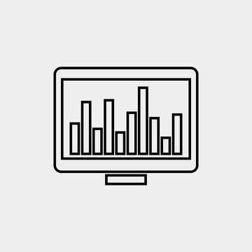 info graphs on computer icon vector illustration and symbol for website and graphic design