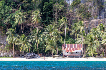 Wall Mural - Coastal Scenery of El Nido, Palawan Island, The Philippines, a Popular Tourism Destination for Summer Vacation in Southeast Asia, with Tropical Climate and Beautiful Landscape.