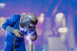 welder is welding by Tig torch, Industrial Worker laborer at the factory on bokeh background.