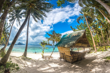 Wall Mural - Coastal Scenery of El Nido, Palawan Island, The Philippines, a Popular Tourism Destination for Summer Vacation in Southeast Asia, with Tropical Climate and Beautiful Landscape.