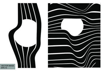 Fototapete - Abstract rippled lines pattern with wavy vibrant facture on background. Square format. Vector illustration EPS 10. Editable vector element for creating and graphic design. Social media template. Text.