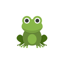 Frog. Flat Color Icon. Animal Vector Illustration