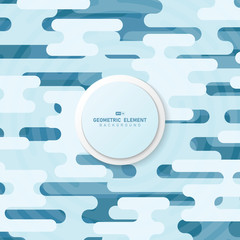 Poster - abstract blue rounded line pattern artwork of sky decoration background. illustration vector eps10