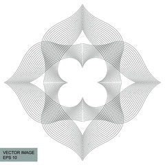 Poster - Geometric creative abstract shape for your graphic design or business. Black lines delicate ornament on white background. Vector EPS 10. Frame for your text. Vector with editable color .