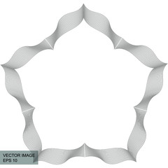 Poster - Geometric creative abstract shape for your graphic design or business. Black lines delicate ornament on white background. Vector EPS 10. Frame for your text. Vector with editable color .