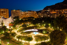 Night View Of Princess Grace Rose Garden (Roseraie Princesse Grace), Monaco.
