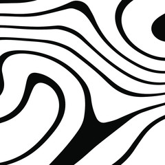 Poster - Abstract rippled or black lines pattern with wavy vibrant facture on white background and texture. Liquify lines 3D effect. Vector illustration. EPS 10. Creative graphic design. 