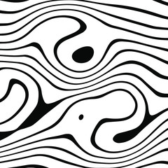 Poster - Abstract rippled or black lines pattern with wavy vibrant facture on white background and texture. Liquify lines 3D effect. Vector illustration. EPS 10. Creative graphic design. 