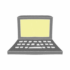Fototapete - the laptop vector design. digital hand drawn style. grain texture