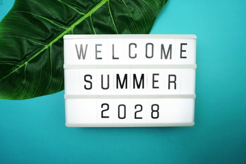 Wall Mural - welcome summer 2028 word in light box